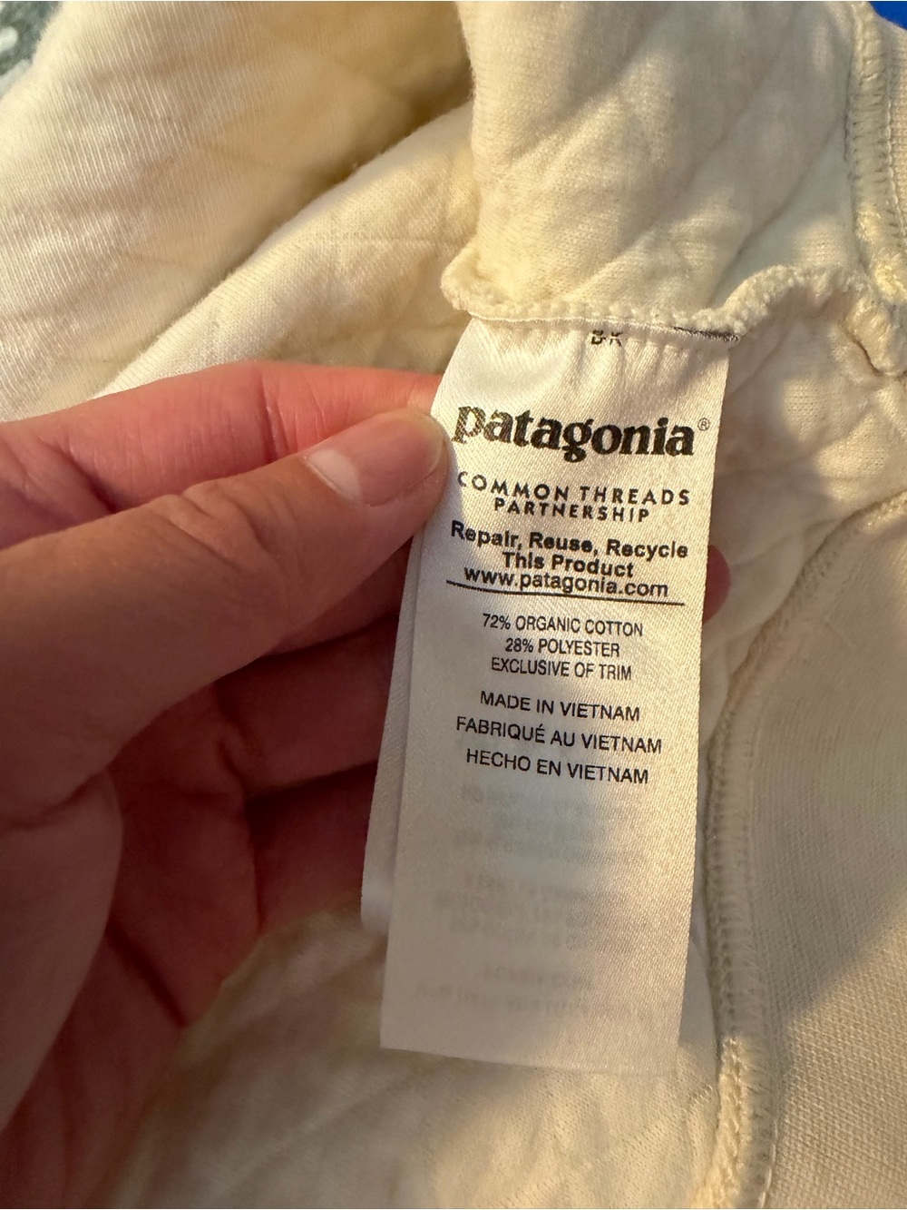 Patagonia Cream Quilted Snap-T Pullover L - Picture 5 of 5